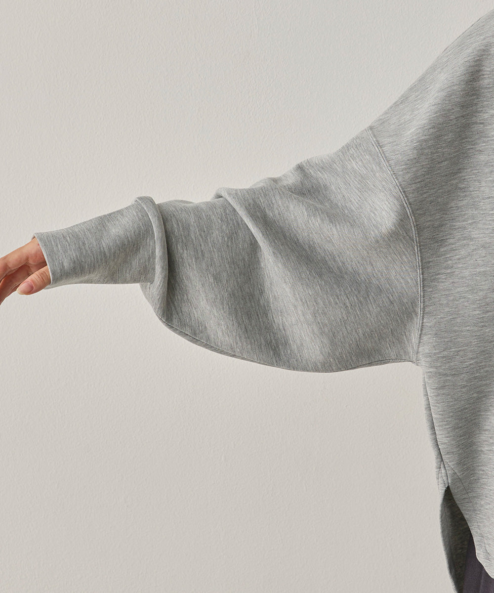 ソフトダンボールニットフロッキープリントボリューム袖プルオーバー[1325-6152]