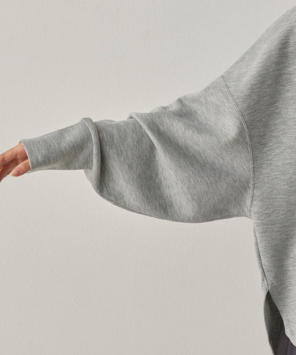 ソフトダンボールニットフロッキープリントボリューム袖プルオーバー[1325-6152]