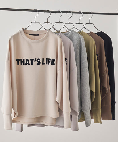 ソフトダンボールニットフロッキープリントボリューム袖プルオーバー[1325-6152]