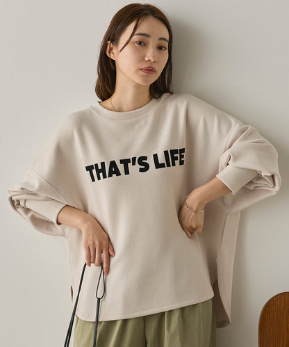 ソフトダンボールニットフロッキープリントボリューム袖プルオーバー[1325-6152]