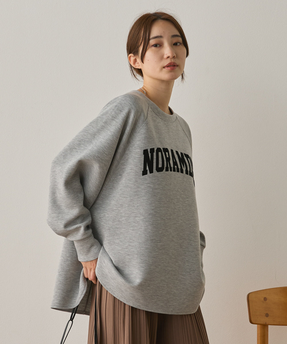 ソフトダンボールニットフロッキープリントドルマンプルオーバー[1325-6153]