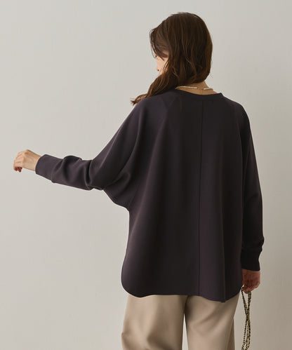 ソフトダンボールニットフロッキープリントドルマンプルオーバー[1325-6153]