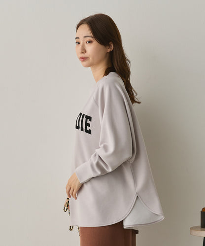 ソフトダンボールニットフロッキープリントドルマンプルオーバー[1325-6153]