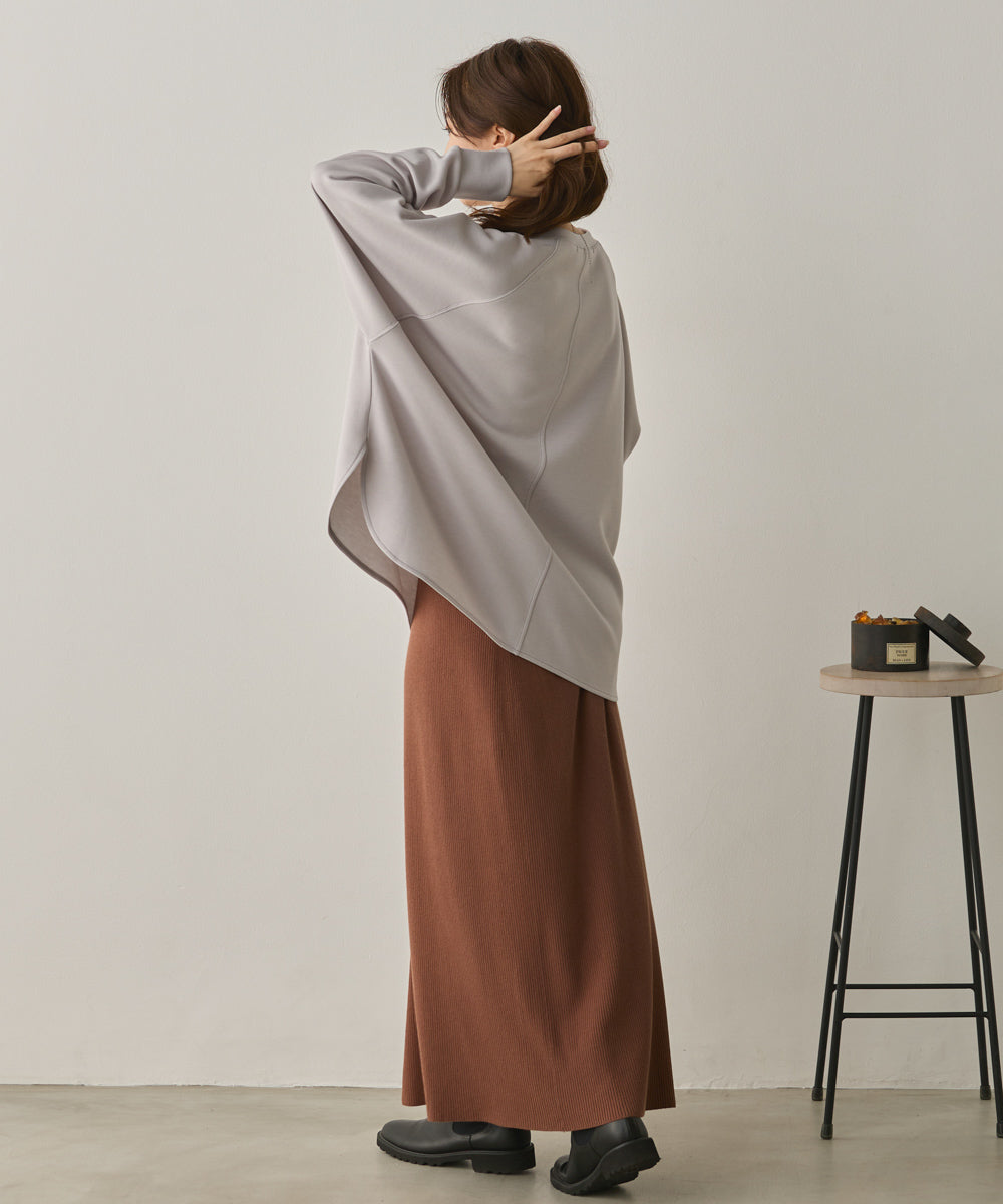 ソフトダンボールニットフロッキープリントドルマンプルオーバー[1325-6153]