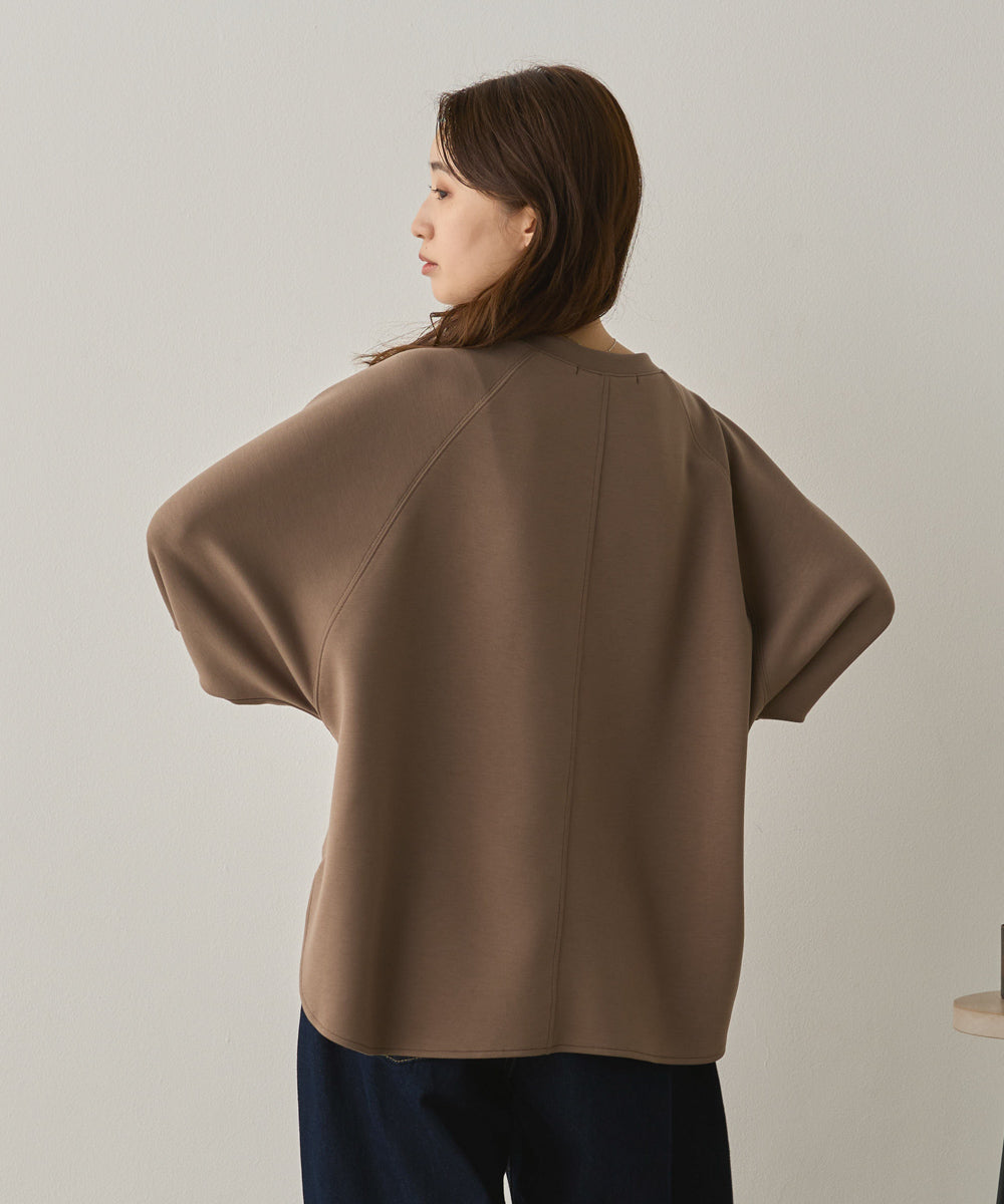 ソフトダンボールニットフロッキープリントドルマンプルオーバー[1325-6153]