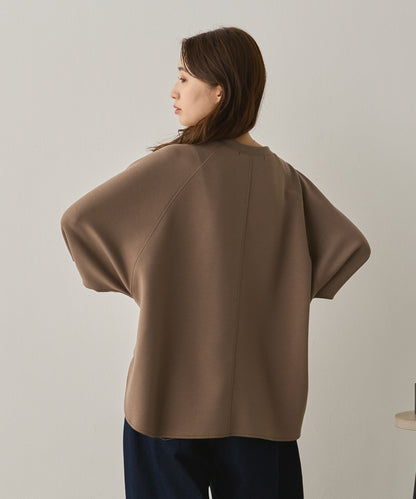 ソフトダンボールニットフロッキープリントドルマンプルオーバー[1325-6153]