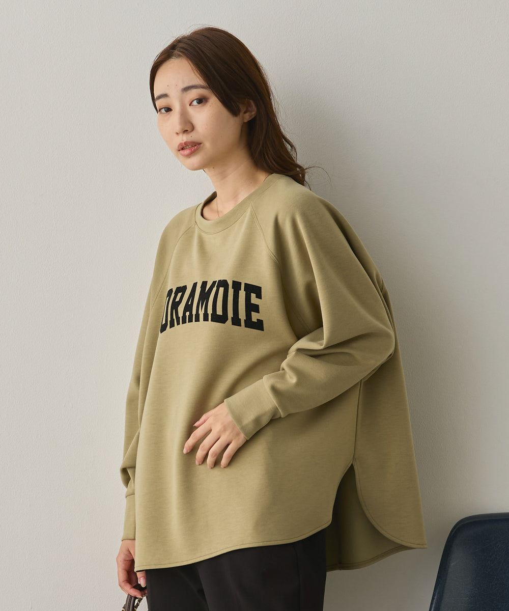 ソフトダンボールニットフロッキープリントドルマンプルオーバー[1325-6153]