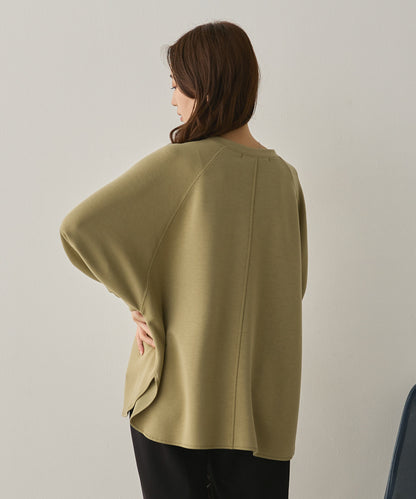 ソフトダンボールニットフロッキープリントドルマンプルオーバー[1325-6153]