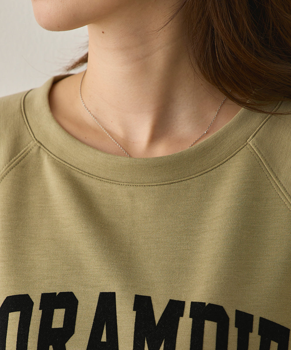 ソフトダンボールニットフロッキープリントドルマンプルオーバー[1325-6153]