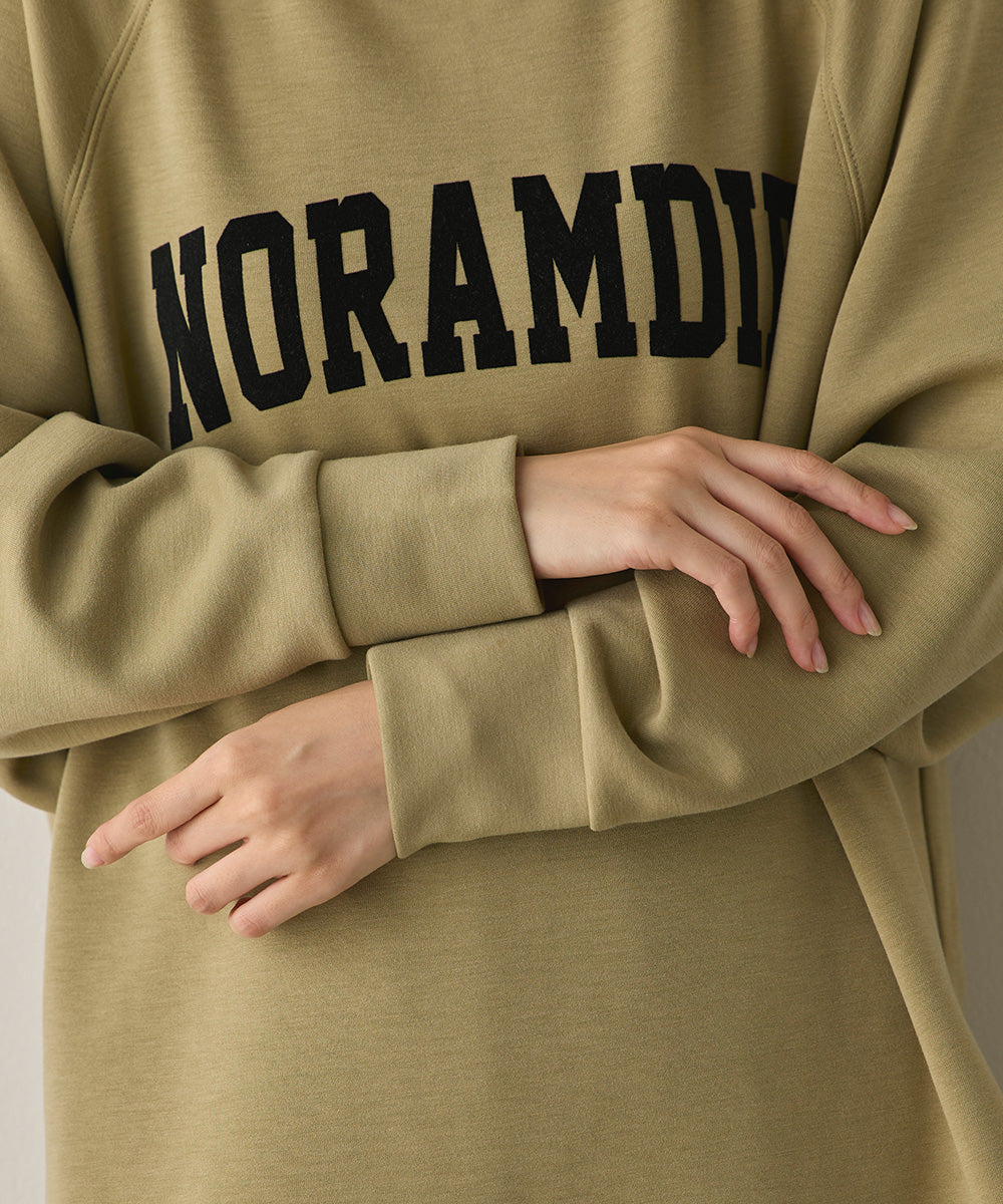 ソフトダンボールニットフロッキープリントドルマンプルオーバー[1325-6153]