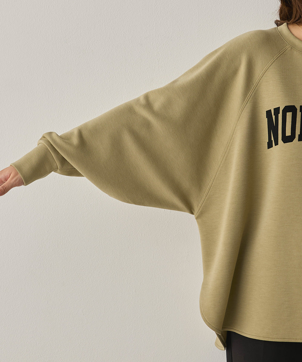 ソフトダンボールニットフロッキープリントドルマンプルオーバー[1325-6153]