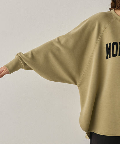 ソフトダンボールニットフロッキープリントドルマンプルオーバー[1325-6153]