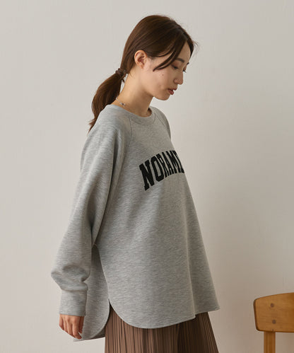 ソフトダンボールニットフロッキープリントドルマンプルオーバー[1325-6153]