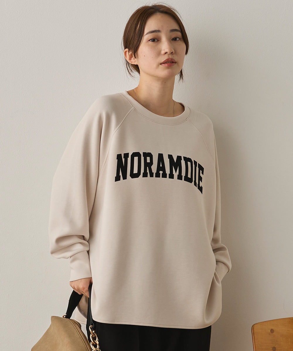 ソフトダンボールニットフロッキープリントドルマンプルオーバー[1325-6153]