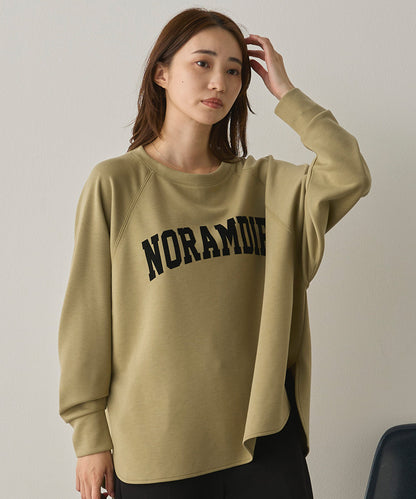 ソフトダンボールニットフロッキープリントドルマンプルオーバー[1325-6153]