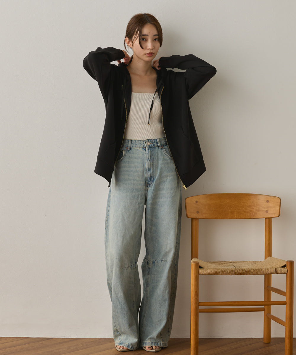 ソフトダンボールニットZIPパーカー[1325-6155]