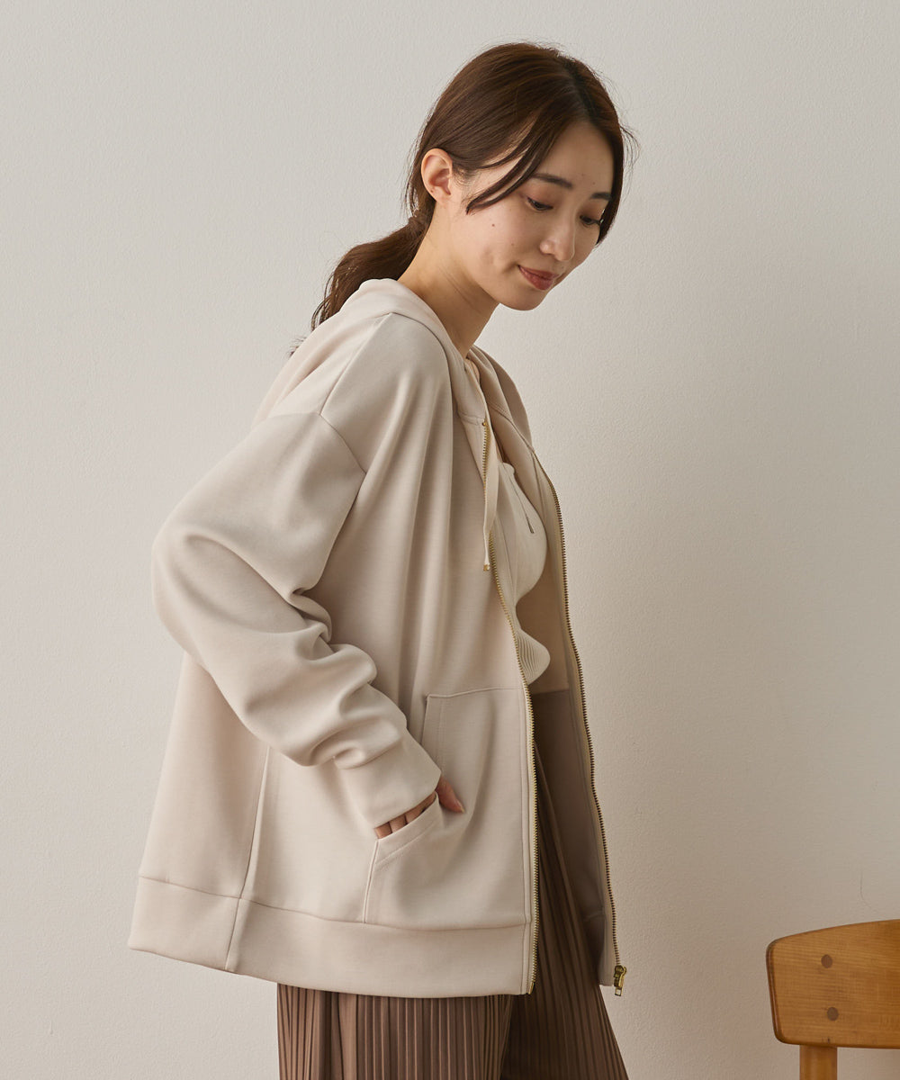 ソフトダンボールニットZIPパーカー[1325-6155]