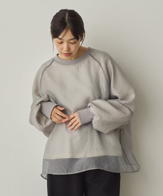 オーガンジーレイヤードボリューム袖プルオーバー[1325-6156]