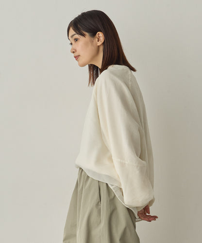 オーガンジーレイヤードボリューム袖プルオーバー[1325-6156]