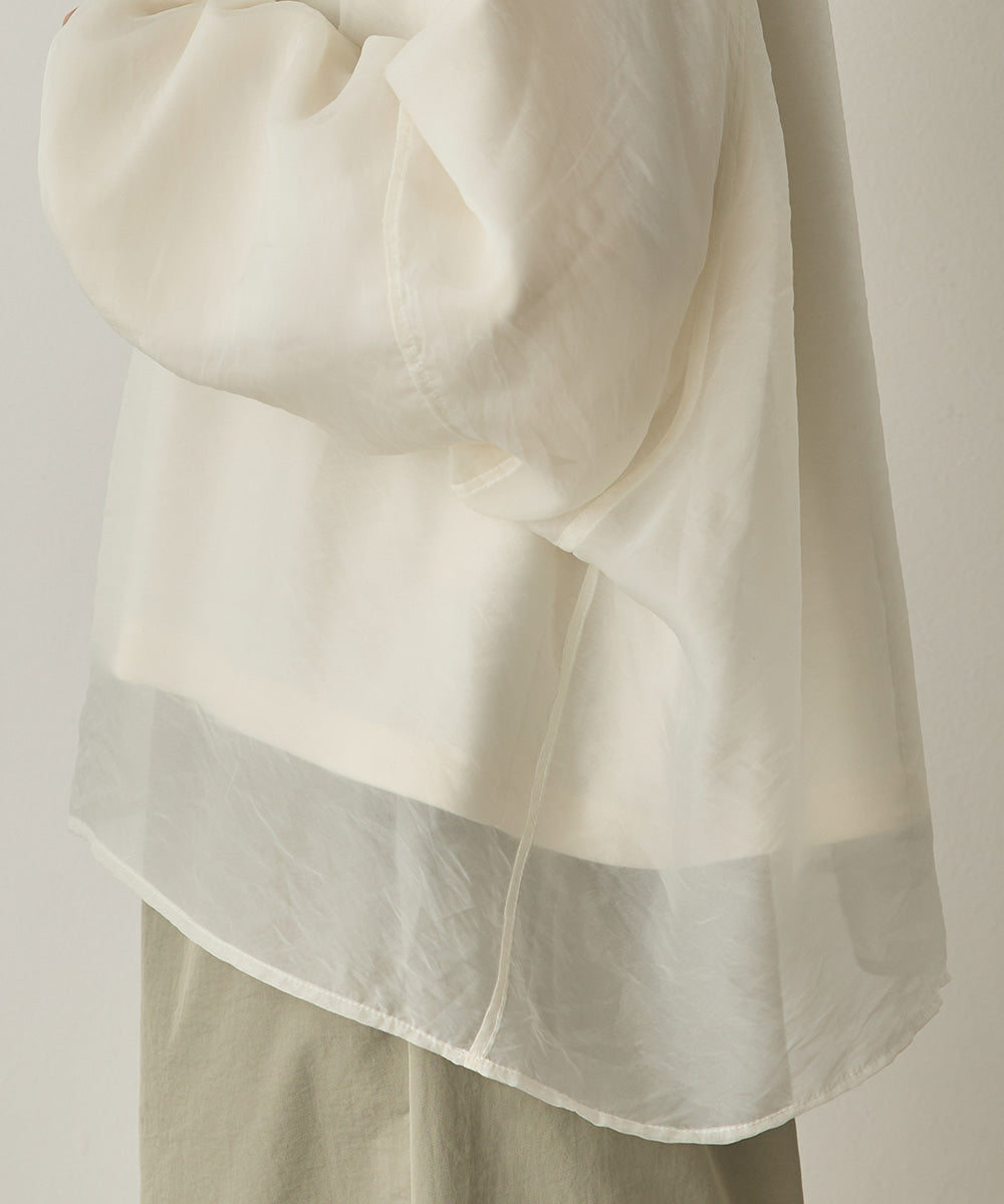 オーガンジーレイヤードボリューム袖プルオーバー[1325-6156]