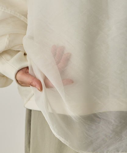 オーガンジーレイヤードボリューム袖プルオーバー[1325-6156]