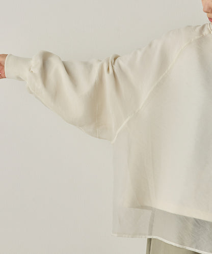 オーガンジーレイヤードボリューム袖プルオーバー[1325-6156]