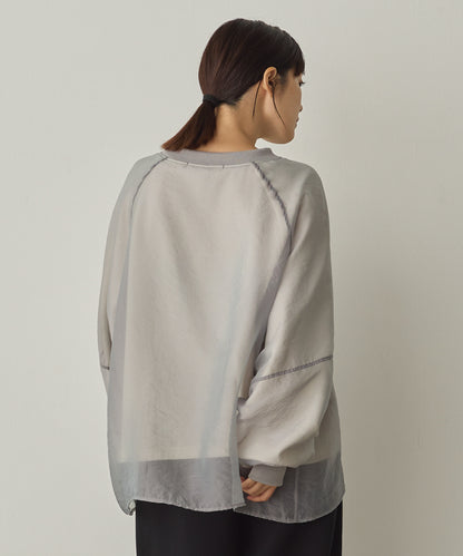 オーガンジーレイヤードボリューム袖プルオーバー[1325-6156]