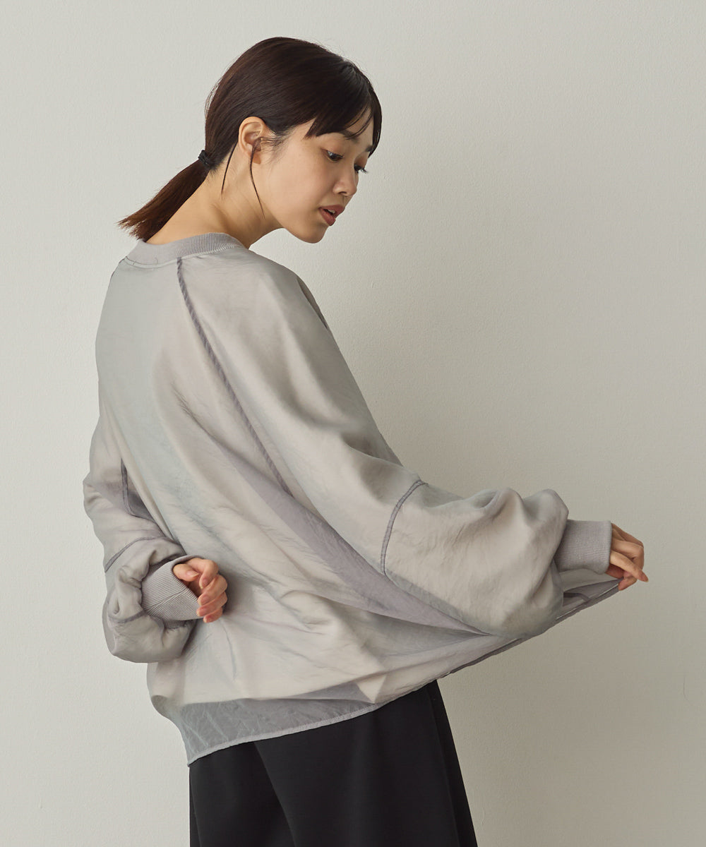 オーガンジーレイヤードボリューム袖プルオーバー[1325-6156]