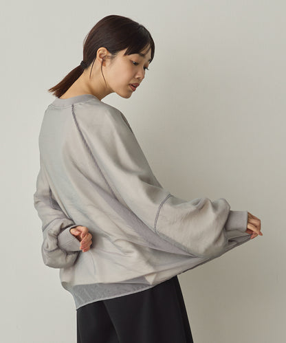 オーガンジーレイヤードボリューム袖プルオーバー[1325-6156]