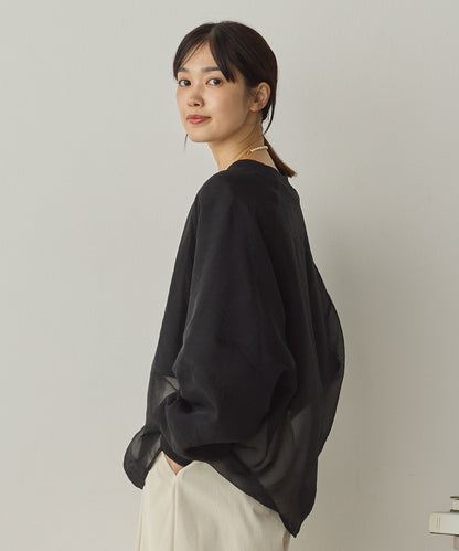 オーガンジーレイヤードボリューム袖プルオーバー[1325-6156]