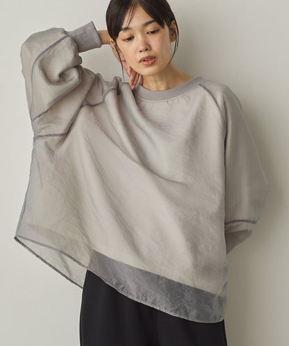 オーガンジーレイヤードボリューム袖プルオーバー[1325-6156]
