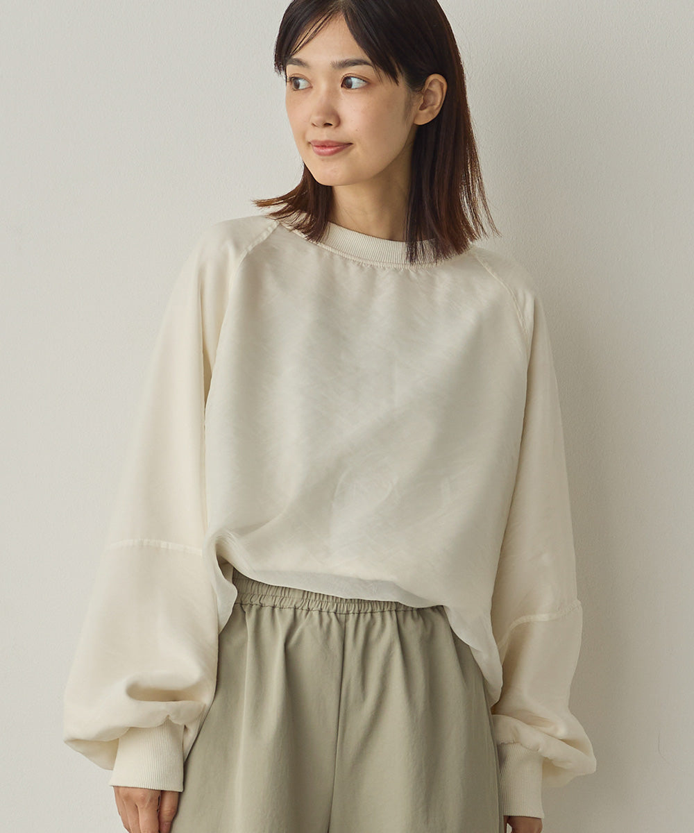 オーガンジーレイヤードボリューム袖プルオーバー[1325-6156]