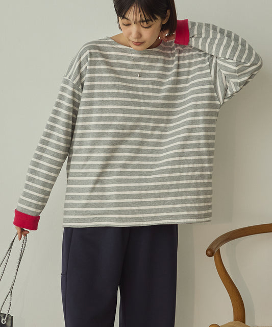 裏フリ―スボーダーTシャツ[1325-6164]