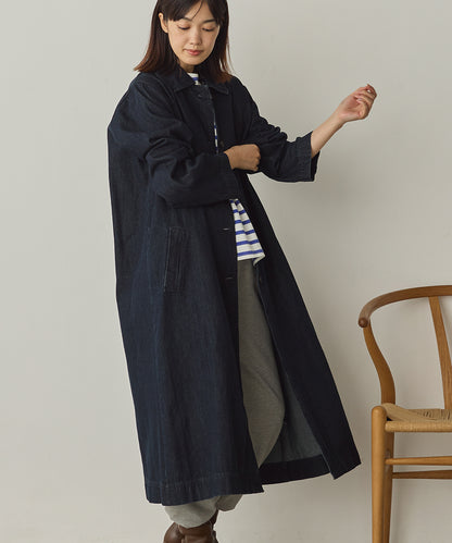 ダンプ＆デニムロングステンカラーコート[1225-9004]