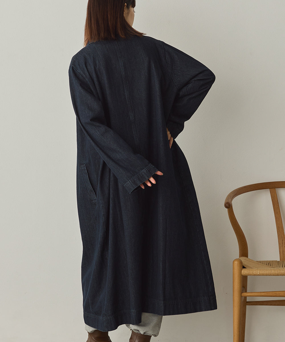 ダンプ＆デニムロングステンカラーコート[1225-9004]