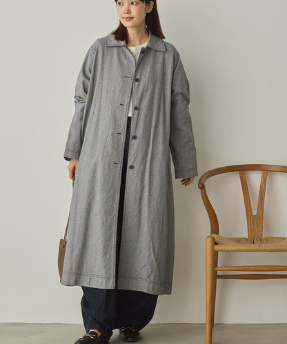 ダンプ＆デニムロングステンカラーコート[1225-9004]