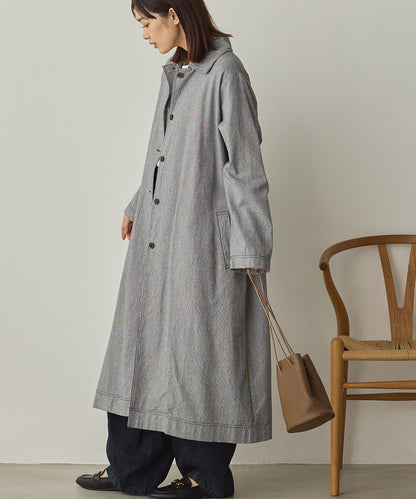 ダンプ＆デニムロングステンカラーコート[1225-9004]