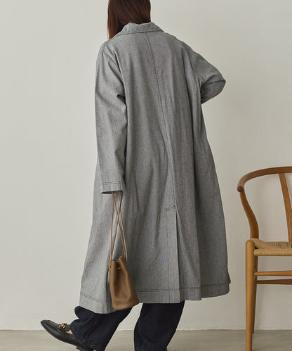 ダンプ＆デニムロングステンカラーコート[1225-9004]