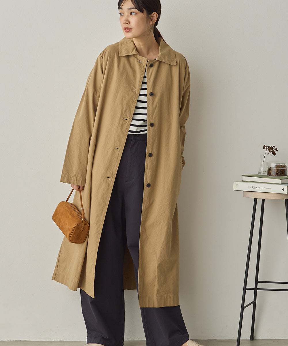 ダンプ＆デニムロングステンカラーコート[1225-9004]