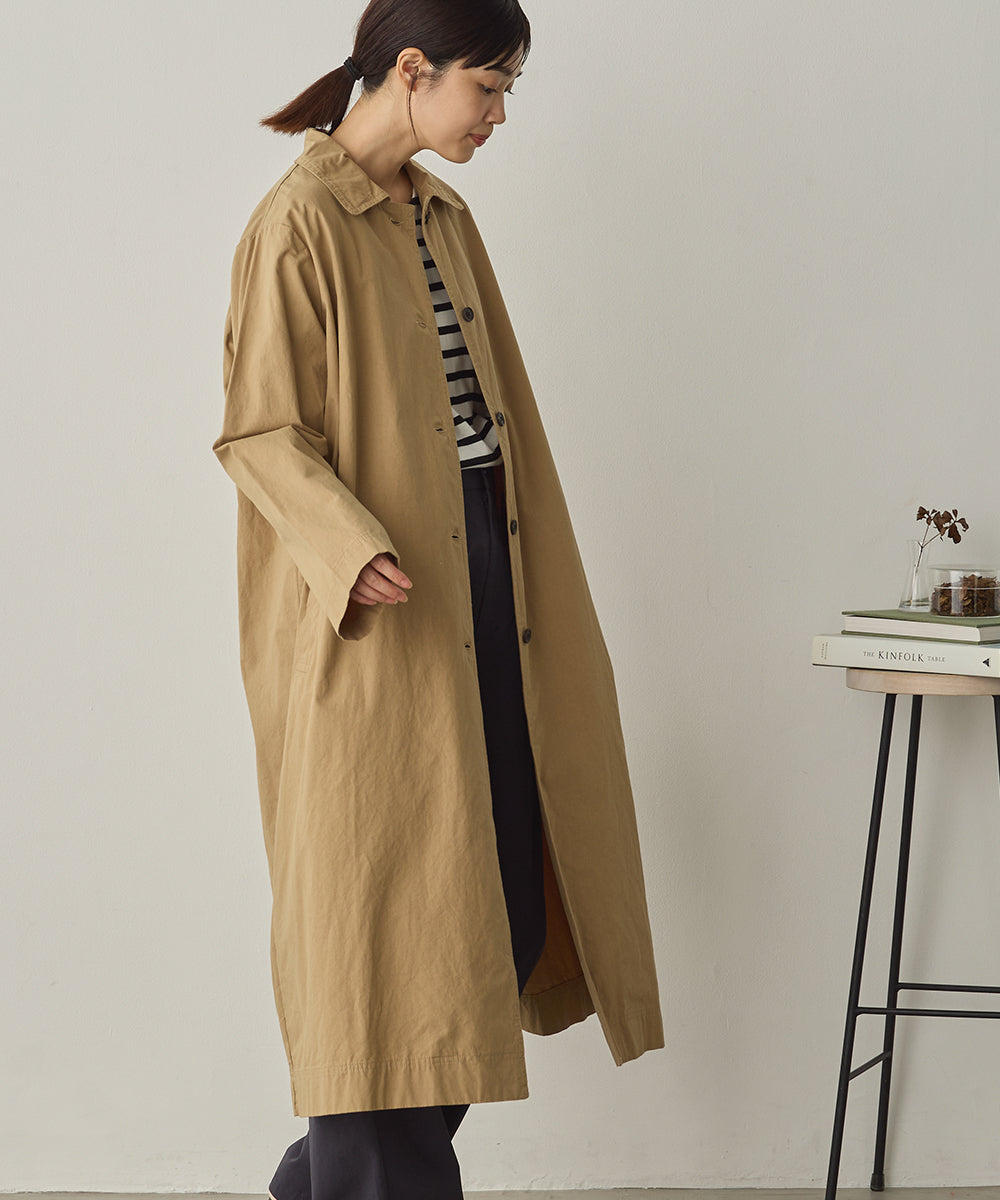 ダンプ＆デニムロングステンカラーコート[1225-9004]