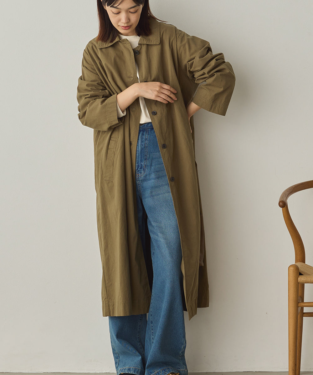 ダンプ＆デニムロングステンカラーコート[1225-9004]