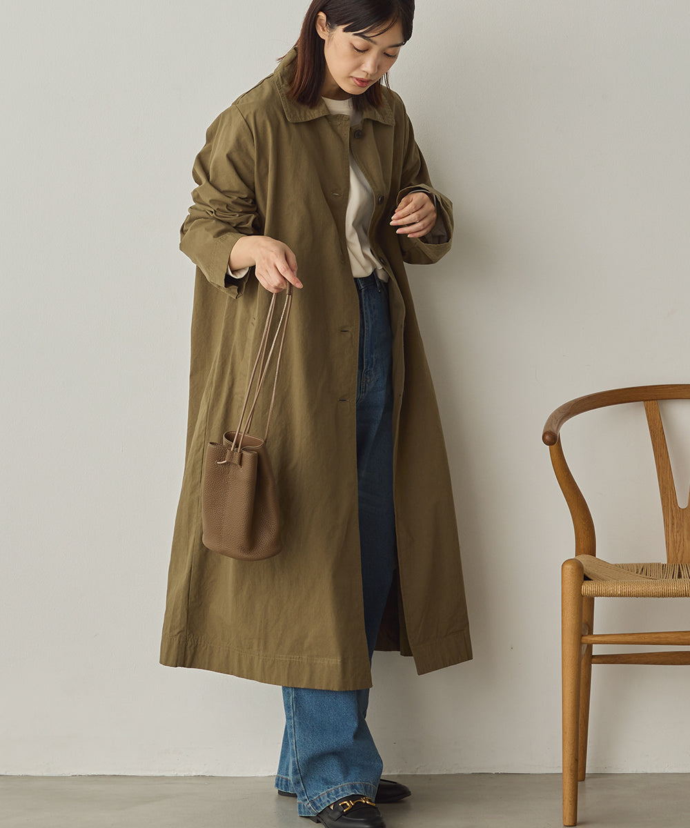 ダンプ＆デニムロングステンカラーコート[1225-9004]