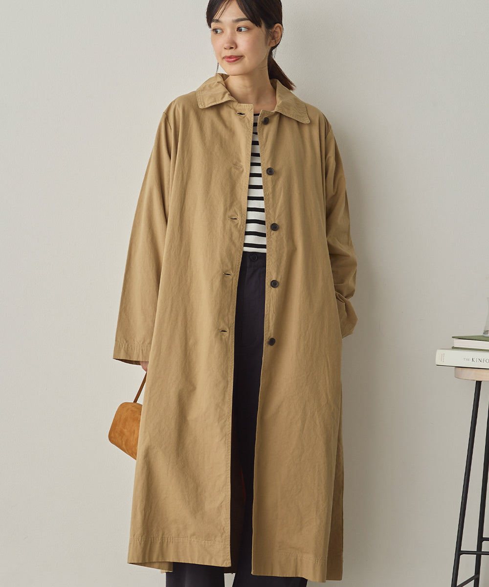 ダンプ＆デニムロングステンカラーコート[1225-9004]