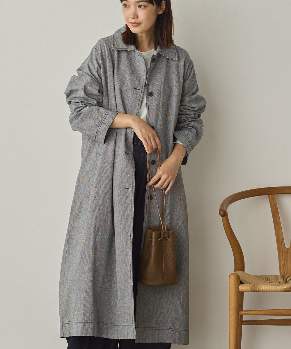 ダンプ＆デニムロングステンカラーコート[1225-9004]