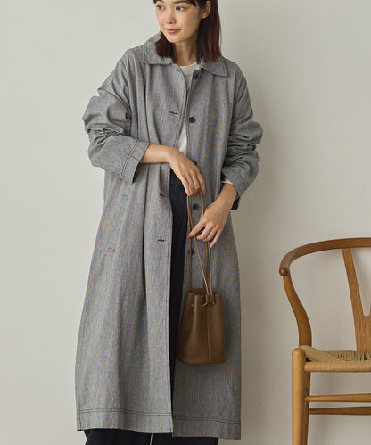 ダンプ＆デニムロングステンカラーコート[1225-9004]