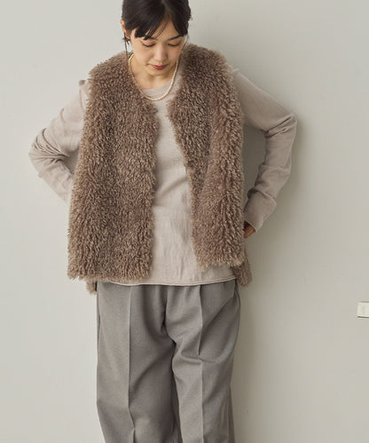 プードルファーリバーシブルベスト[1325-9005]