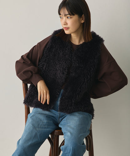 プードルファーリバーシブルベスト[1325-9005]