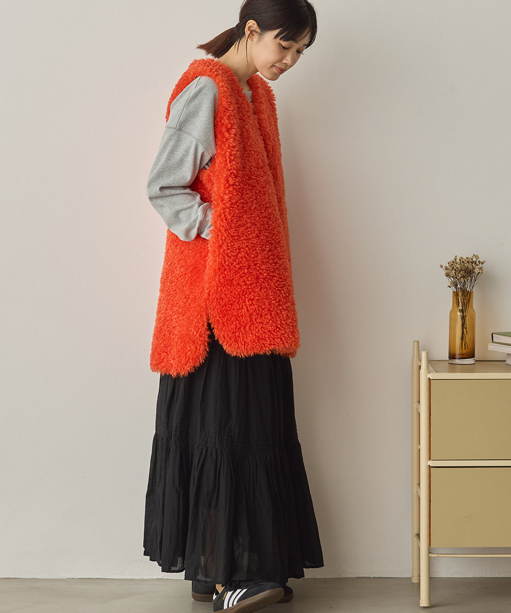 プードルファーリバーシブルロングベスト[1325-9006]