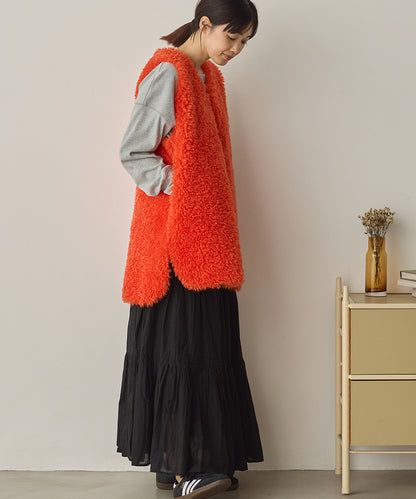 プードルファーリバーシブルロングベスト[1325-9006]