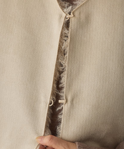 プードルファーリバーシブルロングベスト[1325-9006]